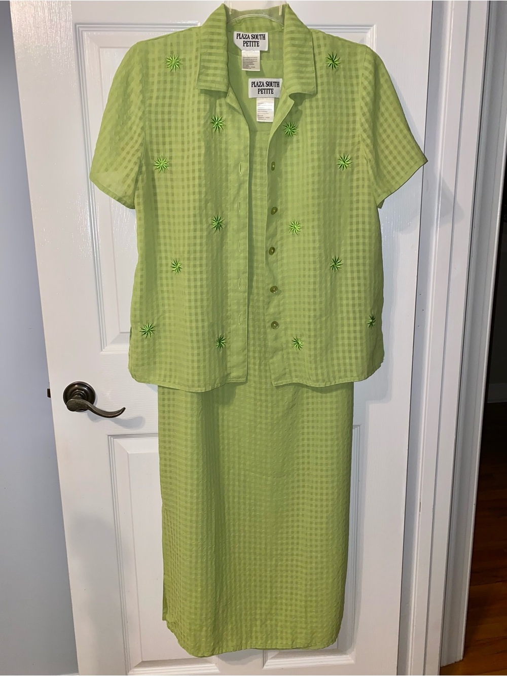 Plaza South Petite Lime Green Maxi Dress Set